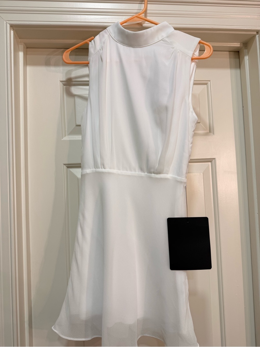 Lulu's White Sleeveless Mock-Neck Mini Dress